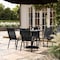 Flash Furniture Brazos 5 Piece Patio Set w/Tempered Glass Patio Table w/4 Chairs w/Black Material Seats and Backs FV-120B-303C-GG - alternate 8